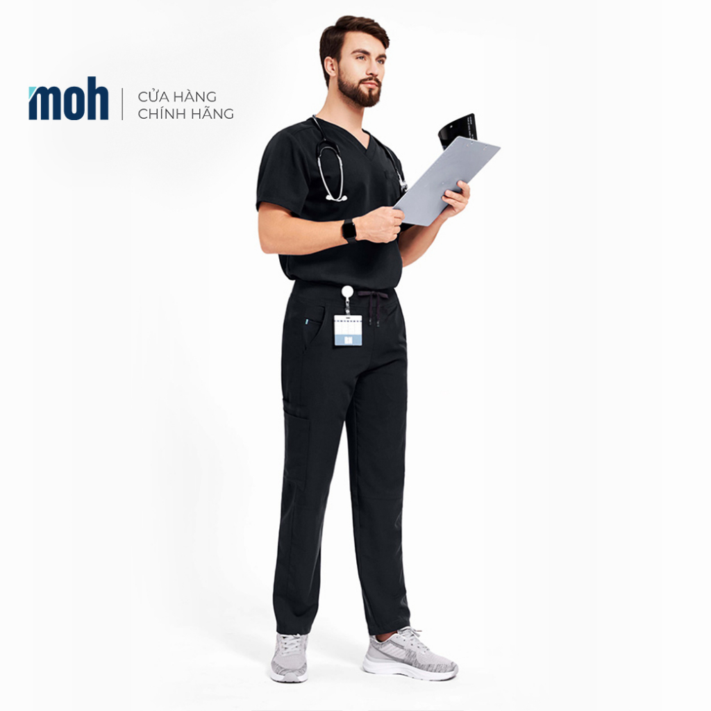QUẦN SCRUB NAM LIGHT CARGO 8 TÚI (Bác sĩ, Nha sĩ, Điều dưỡng, spa, Thẩm mỹ viện)