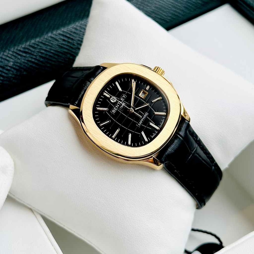 Đồng hồ nữ dây da Bentley Nautilus BL1869 Gold Tone