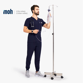  ÁO SCRUB NAM V-NECK 3 TÚI  Bác sĩ Nha sĩ Điều dưỡng spa Thẩm mỹ viện  