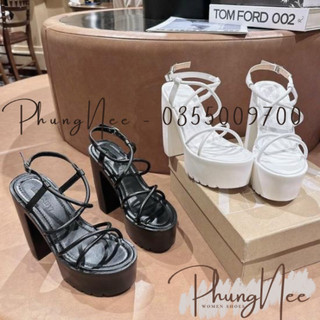 Giày cao gót phungnee - giày sandan cao gót dây đế đúp gót to cao 12p