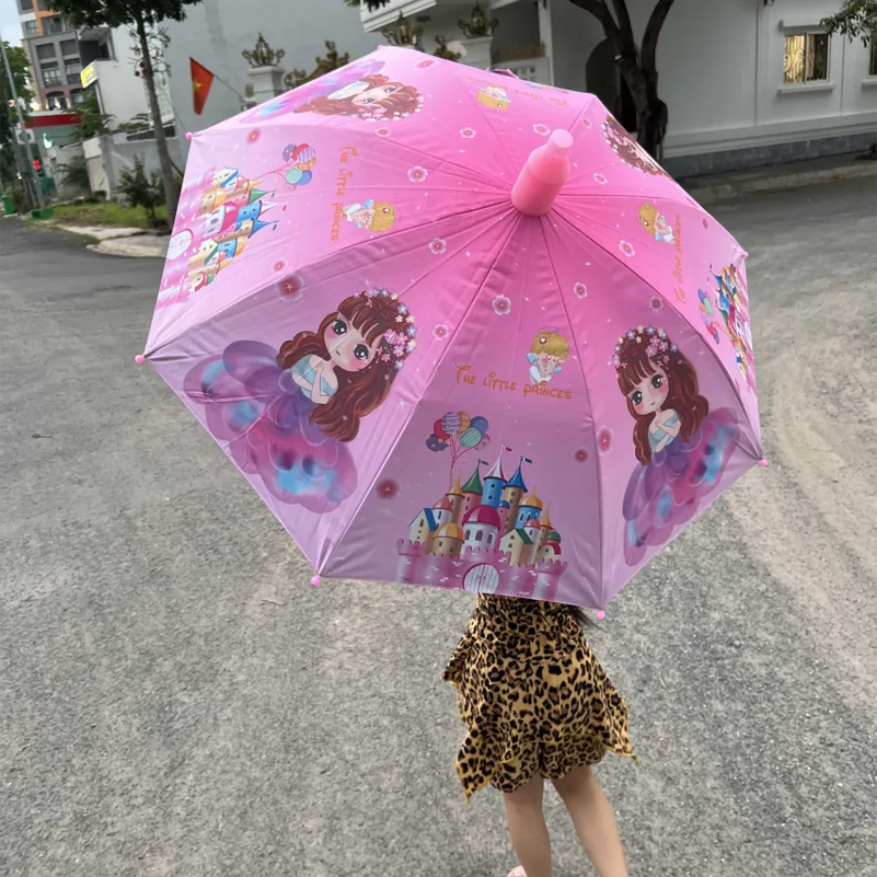 Ô trẻ em hoạt hình ngộ nghĩnh dễ thương. Ô cho bé trai và bé gái khung thép chắc chắn, vải dù 2 lớp, chống nước tốt
