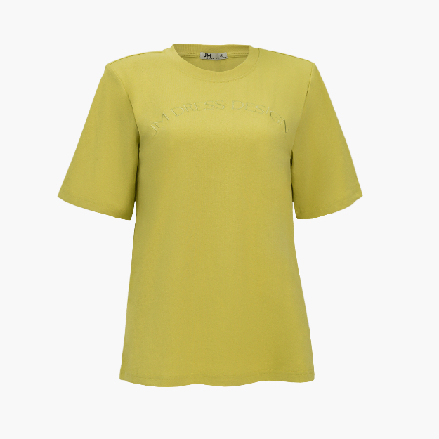 Áo phông nữ from vừa JM Dress Design đệm vai thêu, chất liệu mềm, màu sắc nhẹ nhàng 2T57.2210CT