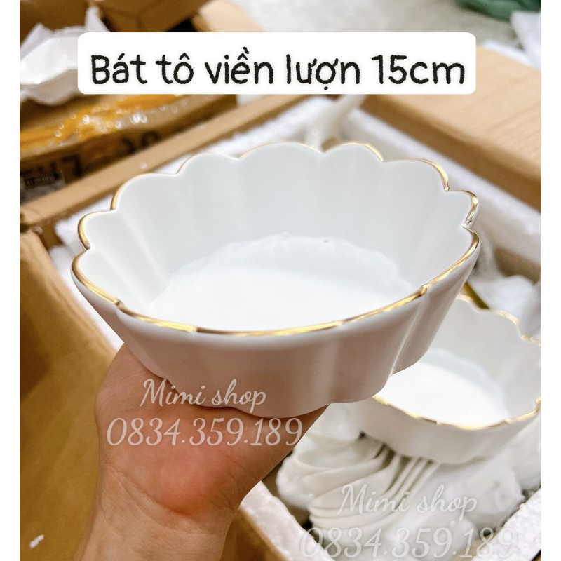 Bát tô lượn viền vàng đựng 7 viên trôi bày mâm Đức Ông