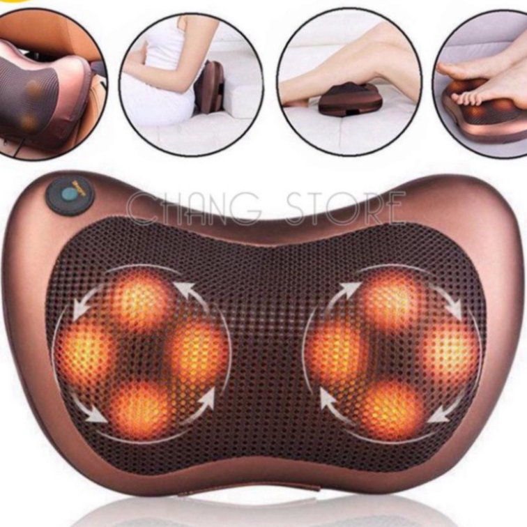 Gối massage hồng ngoại 8 bi 2 chiều cao cấp, gối mát xa cổ vai gáy chính hãng công nghệ Nhật Bản, bảo hành 5 năm A34 ( B