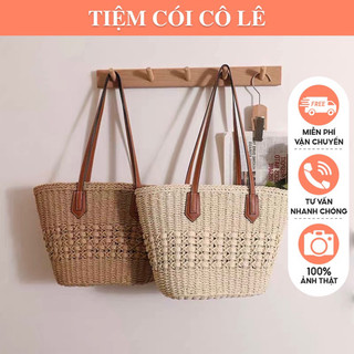   Ảnh thật Túi cói vintage đi biển cao cấp chất liệu tự nhiên-Tiệm Cói Cô Lê 