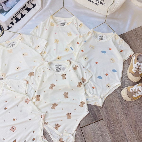 Body chip chất PETIT mềm mại , co giãn , thoáng mát  họa tiết siêu sinh cho bé trai, bé gái