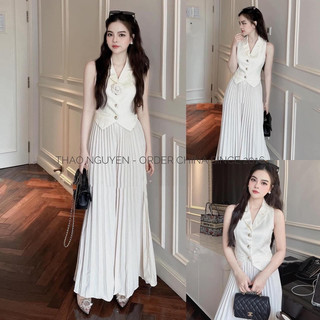 Sét áo cổ vest + quần dập ly