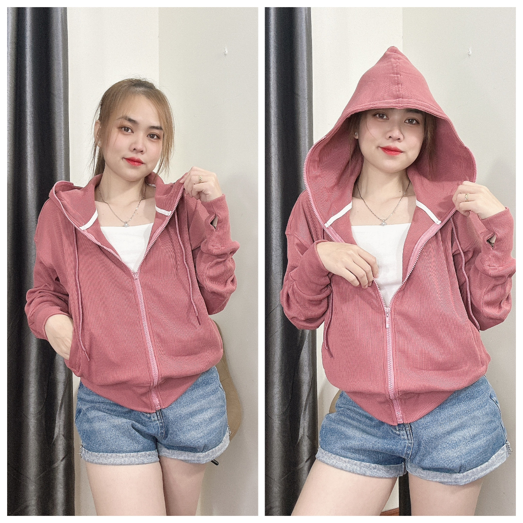 ÁO KHOÁC GÂN 6 TÚI KHÓA KÉO NÓN TO- ÁO KHOÁC NHUNG NGUYỄN