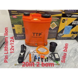 Bình xịt điện TTP 20lít 2 bơm Pin lithium, siêu nhẹ , bền sỉ