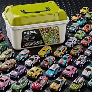 Bộ 30 ô tô vỏ sắt chạy cót thể thao cho bé, có hộp đựng