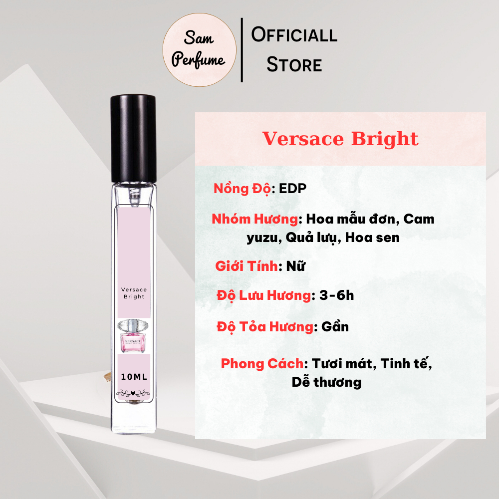 Nước hoa nữ Versace bright crystal EDP chiết 10ml nữ tính diu dàng gợi cảm | Sam Perfume