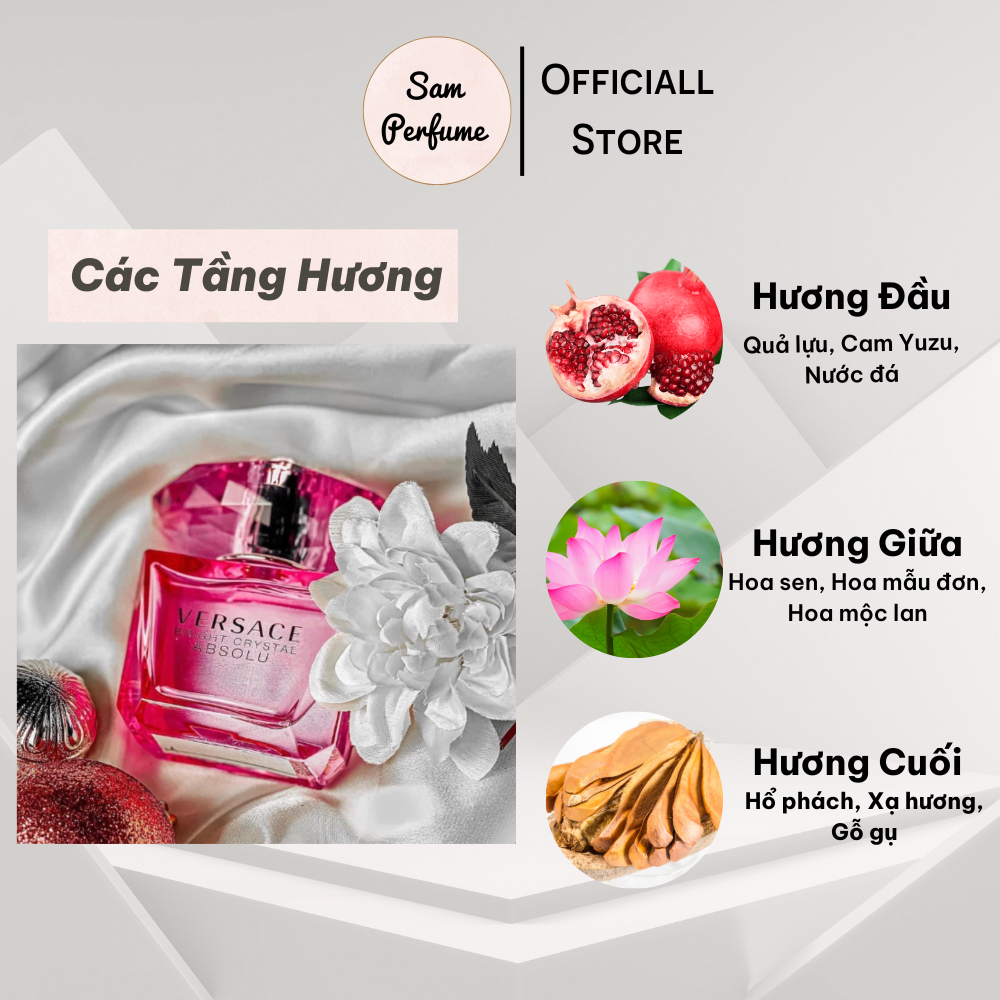 Nước hoa nữ Versace bright crystal EDP chiết 10ml nữ tính diu dàng gợi cảm | Sam Perfume