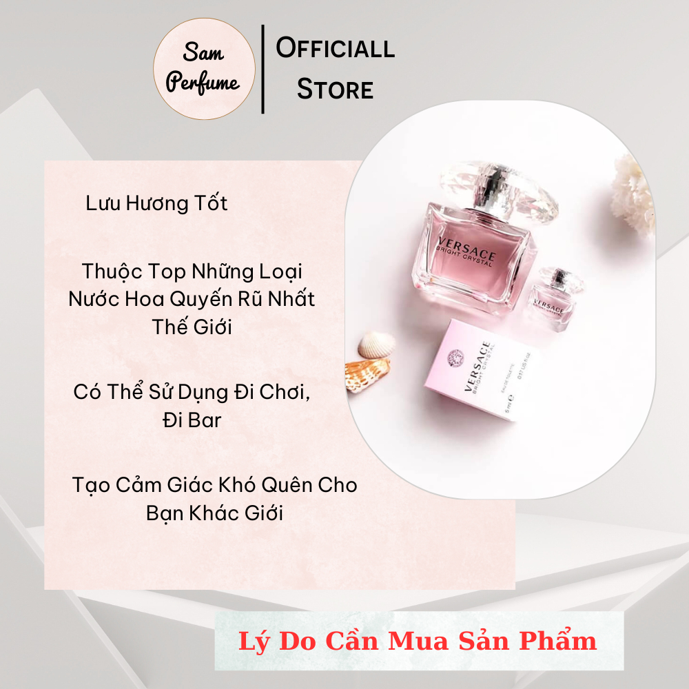 Nước hoa nữ Versace bright crystal EDP chiết 10ml nữ tính diu dàng gợi cảm | Sam Perfume