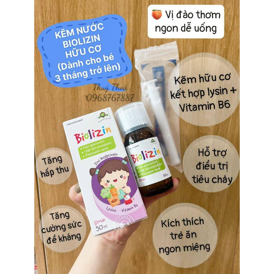 Kẽm nước Biolizin hữu cơ cho bé