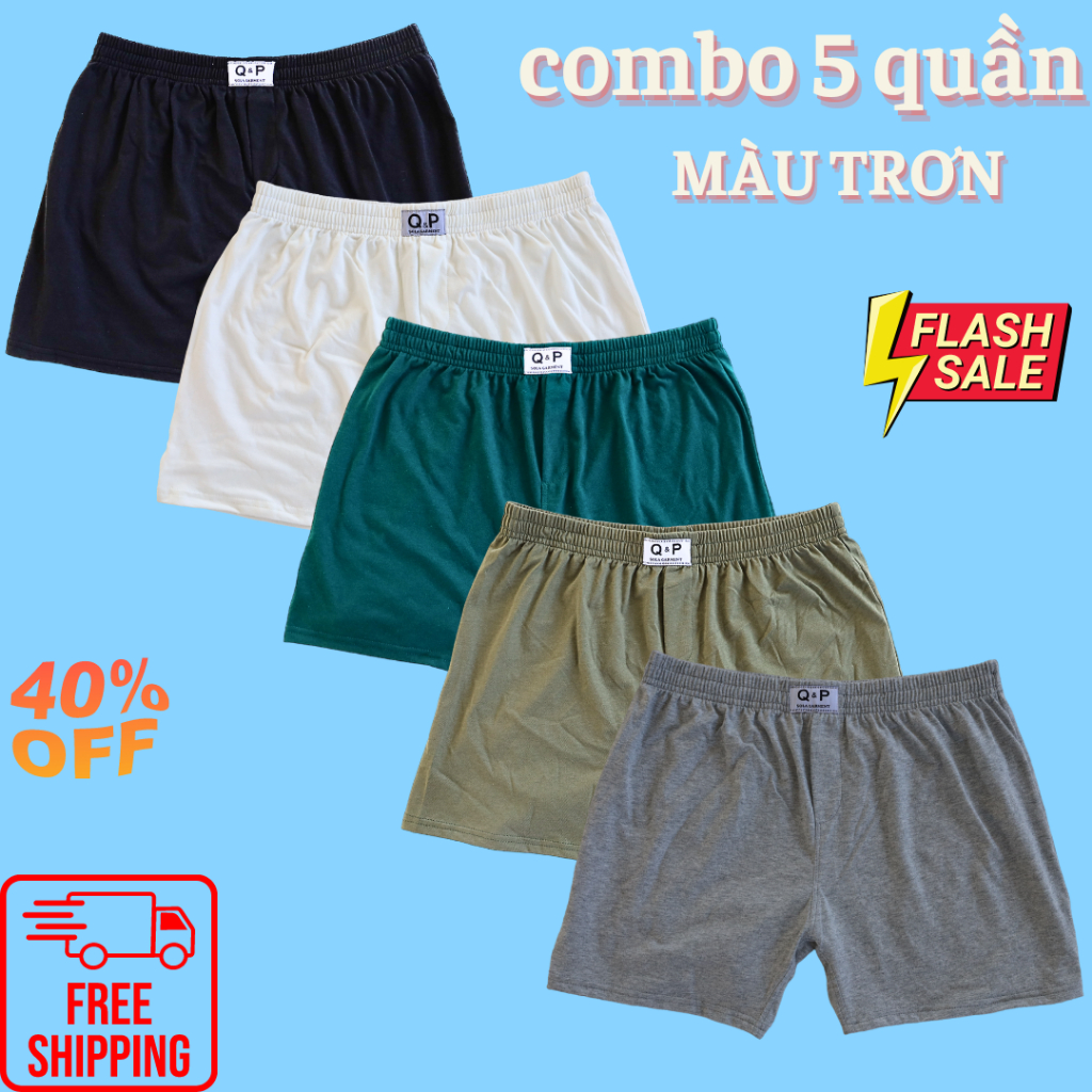 Quần ngủ , 1 quần short trơn mẫu ( NEON ) chất vải cotton thun co giản mát mẻ thoáng mát có big size