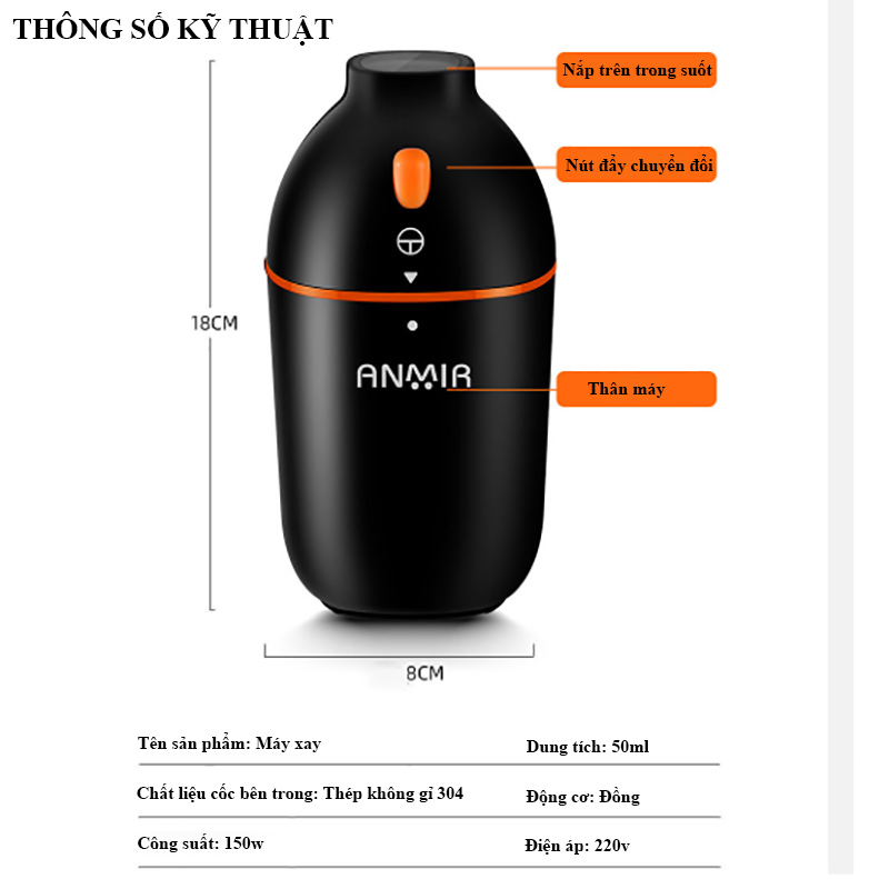 Máy xay cà phê hạt khô đa năng, máy xay bột ngũ cốc, gia vị siêu mịn, chất liệu inox công suất 150w bảo hành 1 năm