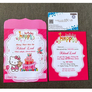 Thiệp Thôi nôi, Sinh nhật, Đầy tháng mèo kitty