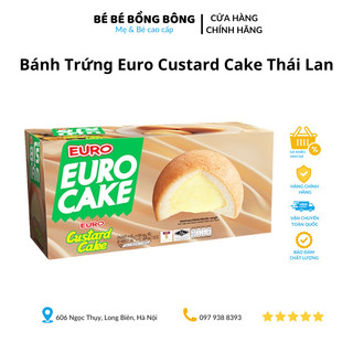 Hộp Bánh Trứng Euro Custard Cake Thái Lan Hộp 12 Cái - Bánh Bông Lan Ăn Vặt Thơm Ngon Mềm Mịn