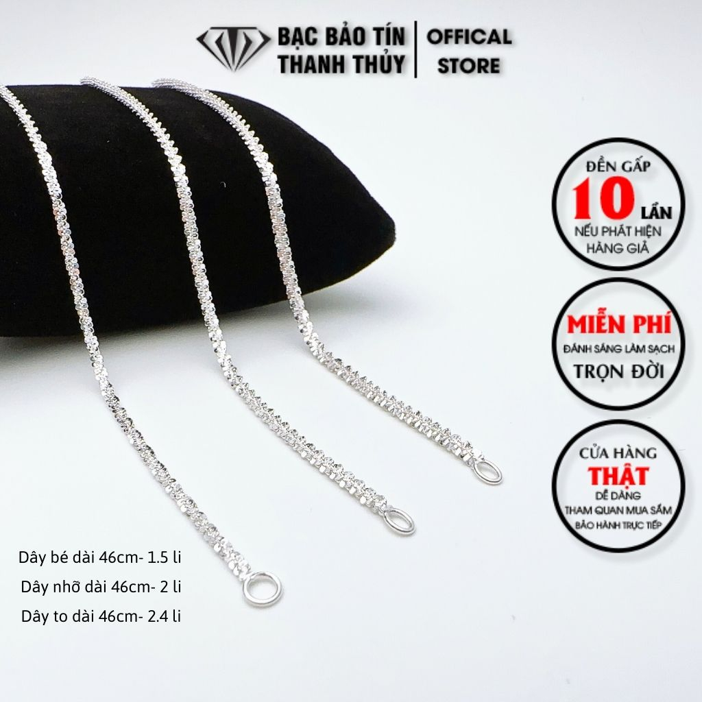 Dây chuyền bạc nữ kiểu bông tuyết Bảo Tín Thanh Thủy, dây chuyền nữ dài 46cm-1.46 chỉ vòng cổ nữ bạc ta nguyên chất