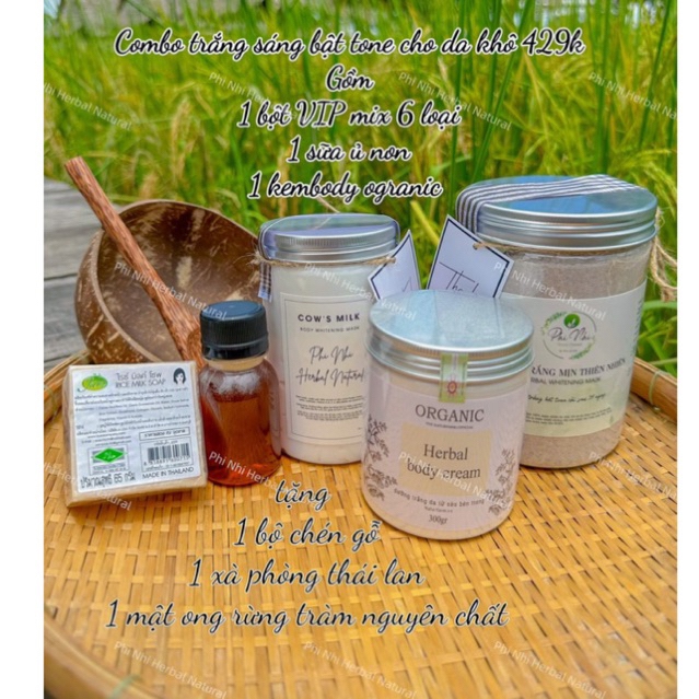 Quy trình chăn da trắng sáng mềm mịn Ogranic cho da dầu và da khô, kèm quà
