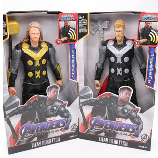 Mô hình siêu anh hùng Thor, nhựa ABS nguyên sinh, Hàng Cao cấp, có Khớp, LED, Sound, Cao 30cm.
