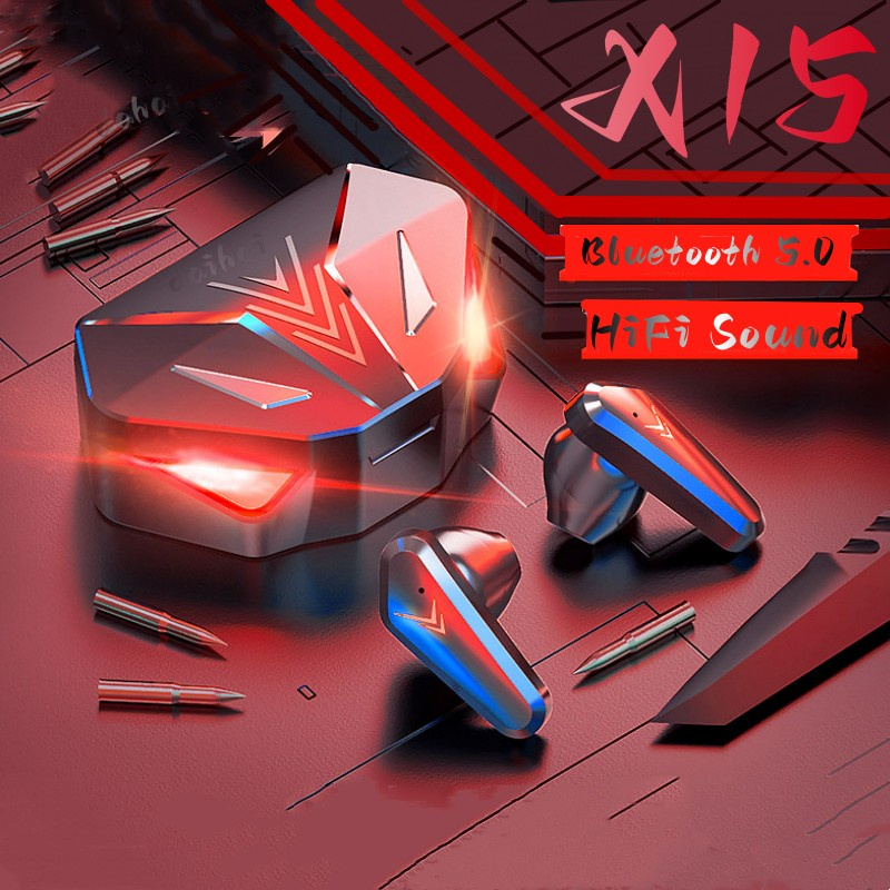 Tai Nghe Bluetooth Gaming X15 Pin 5- 7h Âm Thanh Rõ Cảm Ứng , bảo hành 12 tháng
