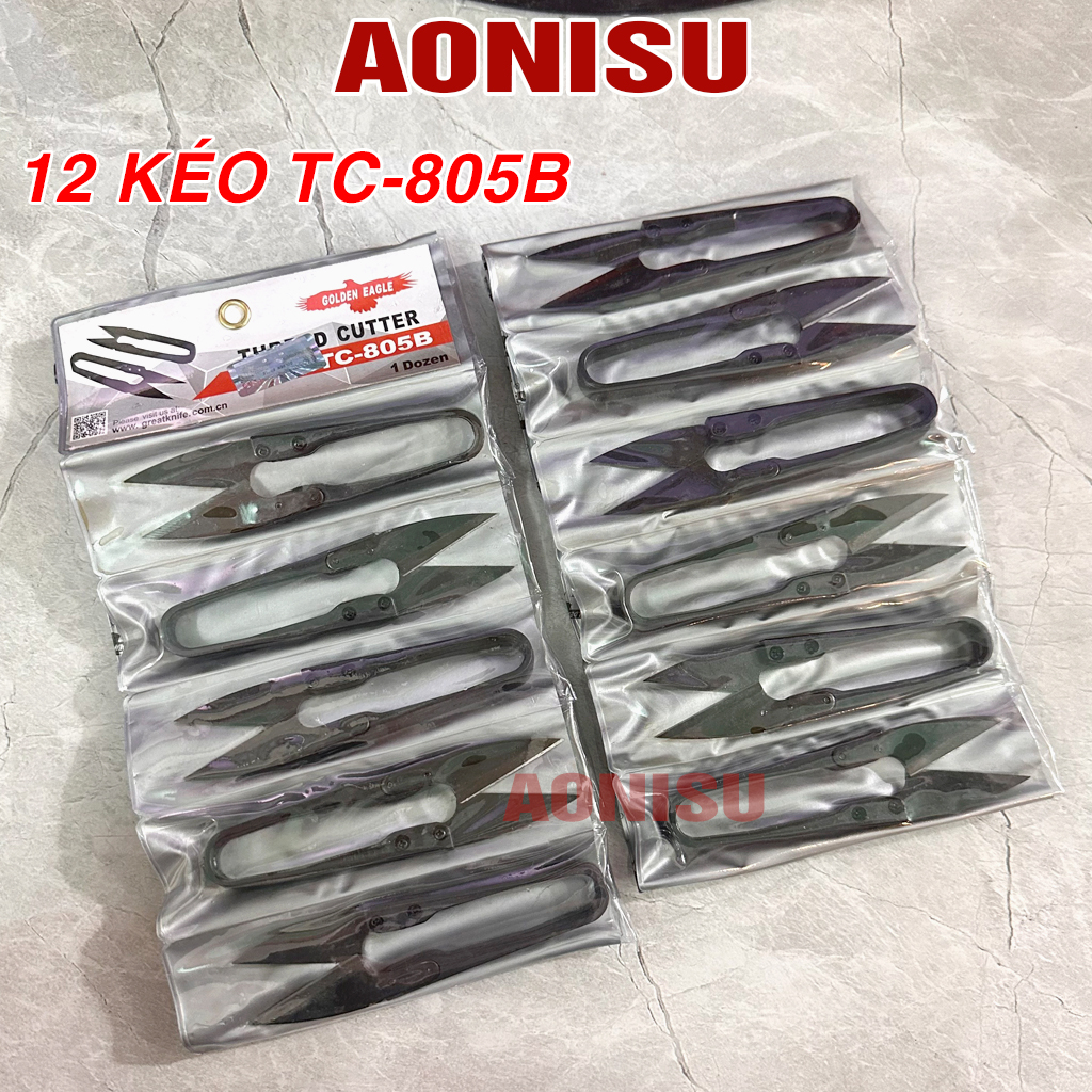Bộ 12 Kéo Cắt Chỉ Golden Eagle TC-805B - Kéo Bấm Chỉ, Sắt Bén, Độ Bền Cao. AONISU