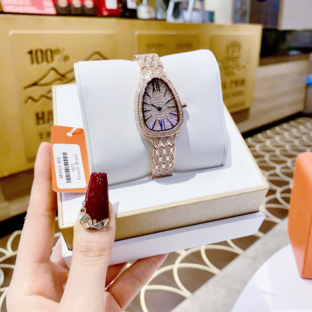 Đồng hồ nữ Allien Kevin AK9005 RSG Rose Gold 30mm, Authentic, Full box, Luxury Diamond Watch