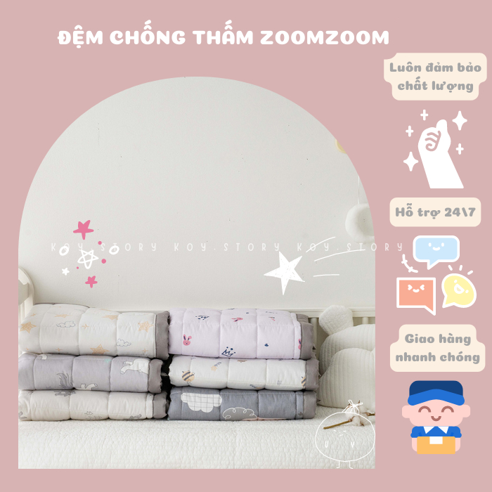 Đệm chống thấm cho bé ZOOM ZOOM WATERPROOF PAD LOLBABY Hàn Quốc