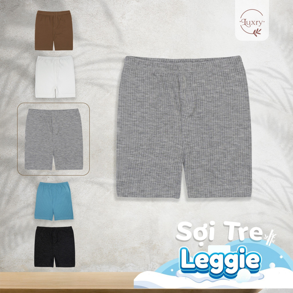 Quần legging đùi cho bé từ vải sợi tre cao cấp thoáng khí co giãn 4 chiều