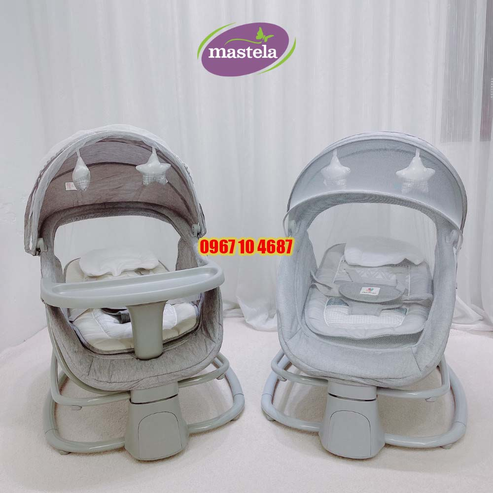 Nôi rung cho bé 🌸 𝑭𝒓𝒆𝒆𝒔𝒉𝒊𝒑 🌸 Nôi điện đa năng Mastela 8113 - 8114 kết hợp ghế ăn dặm tiện dụng - Bảo hành 12 tháng