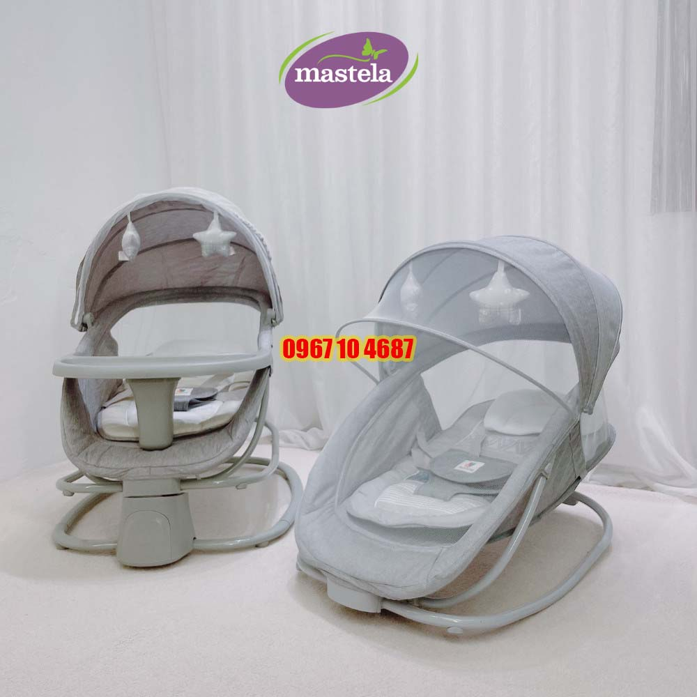 Nôi rung cho bé 🌸 𝑭𝒓𝒆𝒆𝒔𝒉𝒊𝒑 🌸 Nôi điện đa năng Mastela 8113 - 8114 kết hợp ghế ăn dặm tiện dụng - Bảo hành 12 tháng