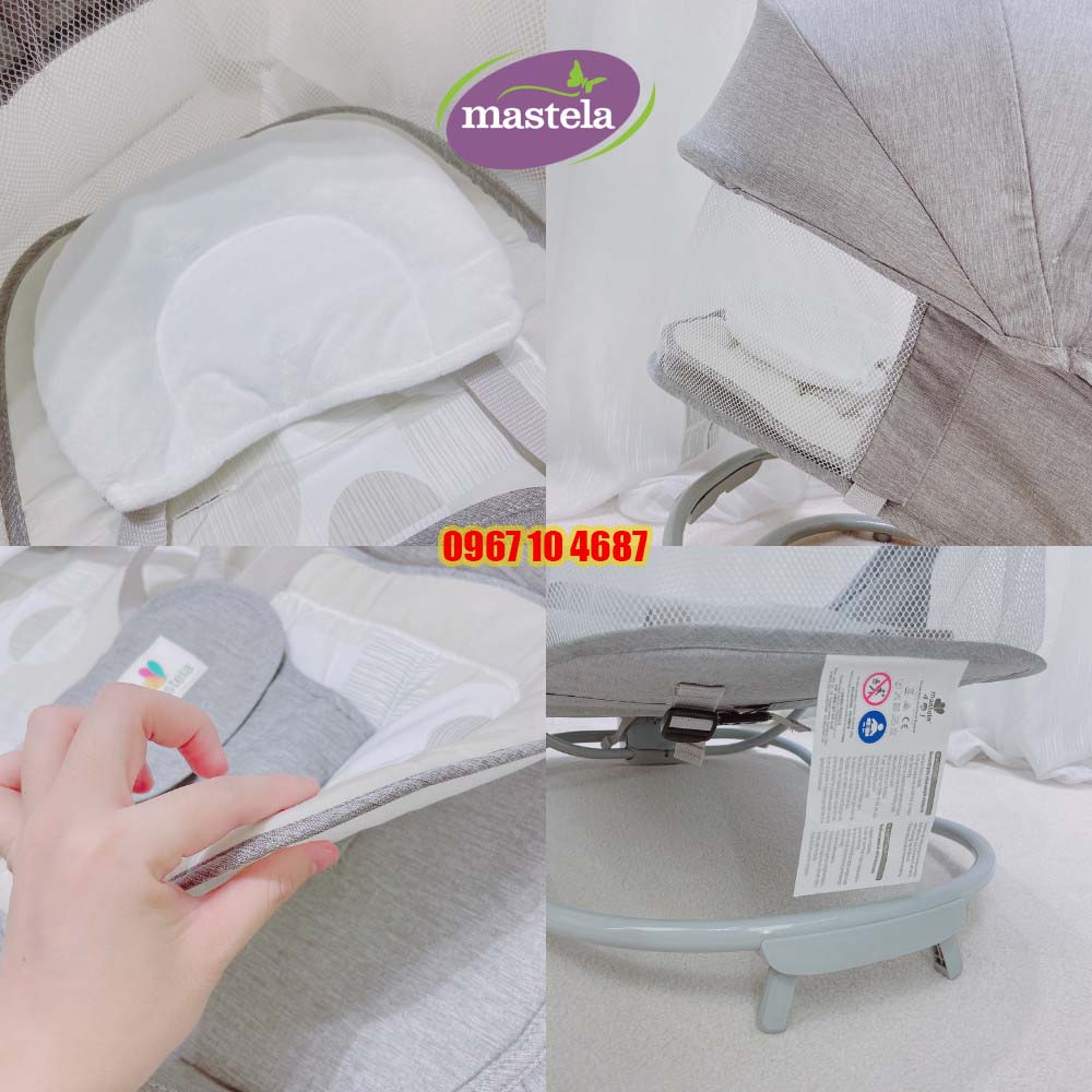 Nôi rung cho bé 🌸 𝑭𝒓𝒆𝒆𝒔𝒉𝒊𝒑 🌸 Nôi điện đa năng Mastela 8113 - 8114 kết hợp ghế ăn dặm tiện dụng - Bảo hành 12 tháng