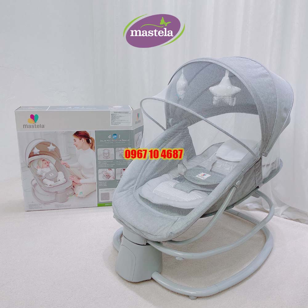 Nôi rung cho bé 🌸 𝑭𝒓𝒆𝒆𝒔𝒉𝒊𝒑 🌸 Nôi điện đa năng Mastela 8113 - 8114 kết hợp ghế ăn dặm tiện dụng - Bảo hành 12 tháng