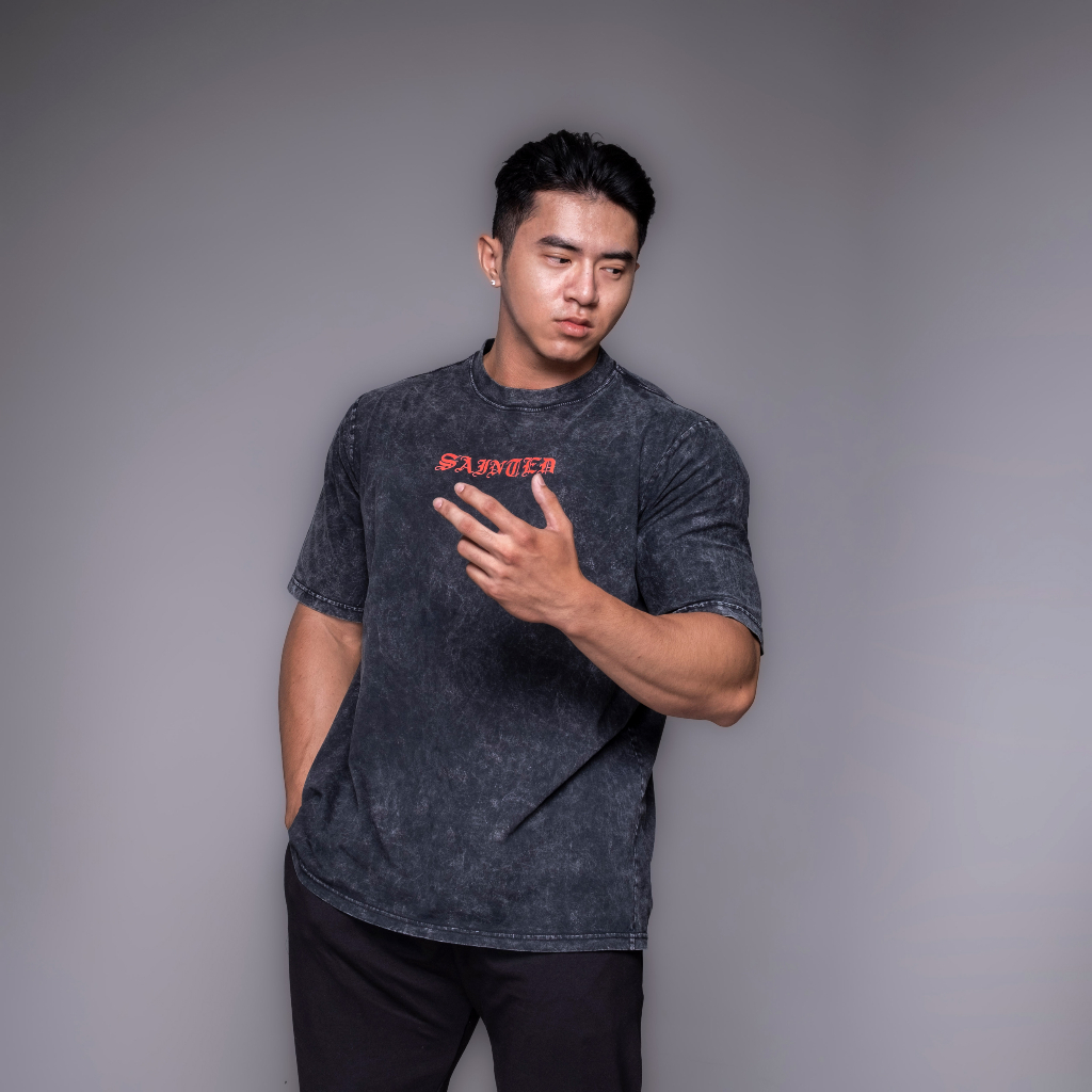 Áo thun cotton tay ngắn Oversized Washed Sainted Crossed