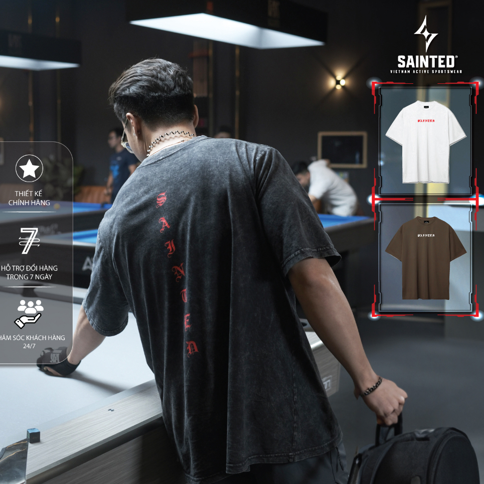 Áo thun cotton tay ngắn Oversized Washed Sainted Crossed