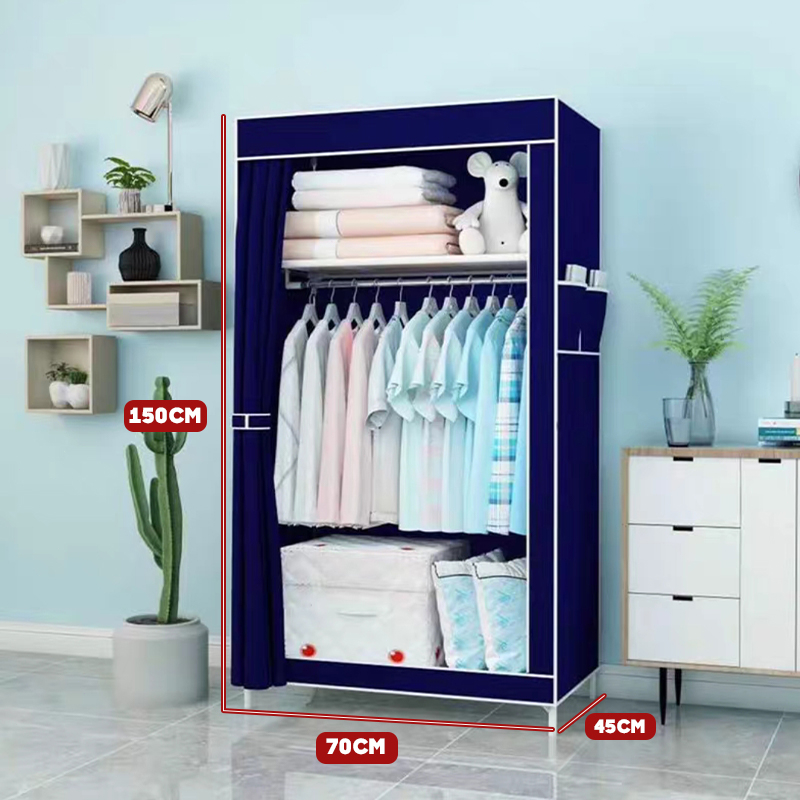 Tủ quần áo họa tiết 3D 1 buồng 2 ngăn phong cách vintage, nhiều màu sắc, trang trí phòng siêu xinh