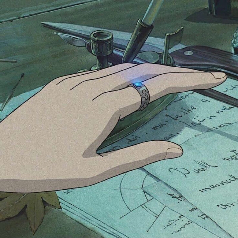 Size 11 = Size 5 US // Size 13 = Size 7 US NHẪN HOWL’S MOVING CASTLE GHIBLI CẶP