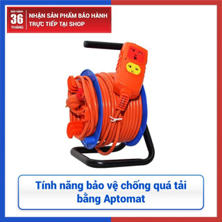 Ổ cắm kéo dài quay tay kiểu rulo hybrid lioa new dây dài 15m công suất 20a - ổ cắm điện đa năng lioa 4 ổ cắm chính hãng