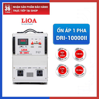 [CHÍNH HÃNG] Ổn áp LiOA 10KVA 1 pha DRI-10000II dải 90V 10KW 10000VA 10000W dây đồng thế hệ mới đồng hồ LED
