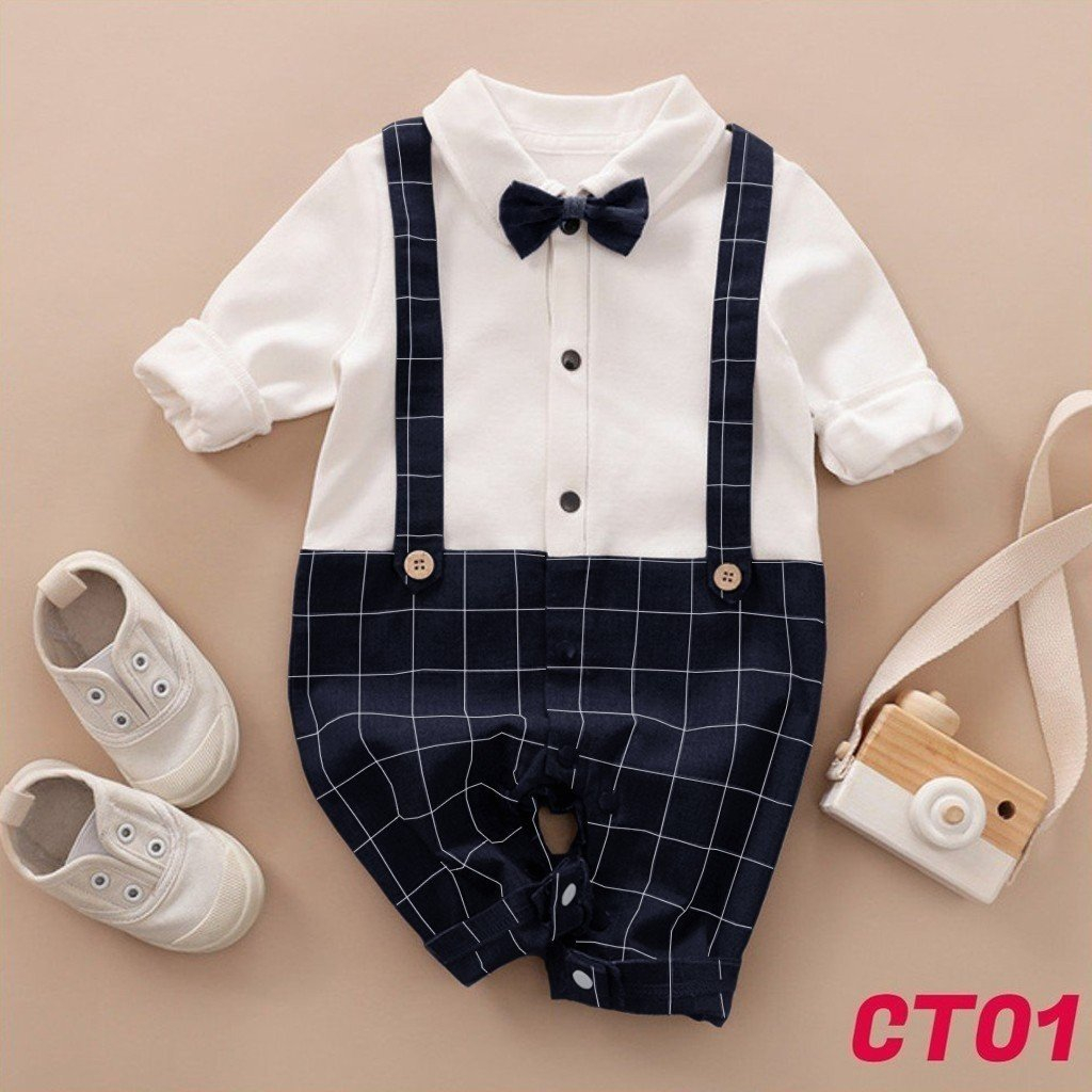 Body Công Tử Dài Tay LOTUKA Vải Cotton Mềm Mịn Co Giãn 4 Chiều Cho Bé 3-12kg