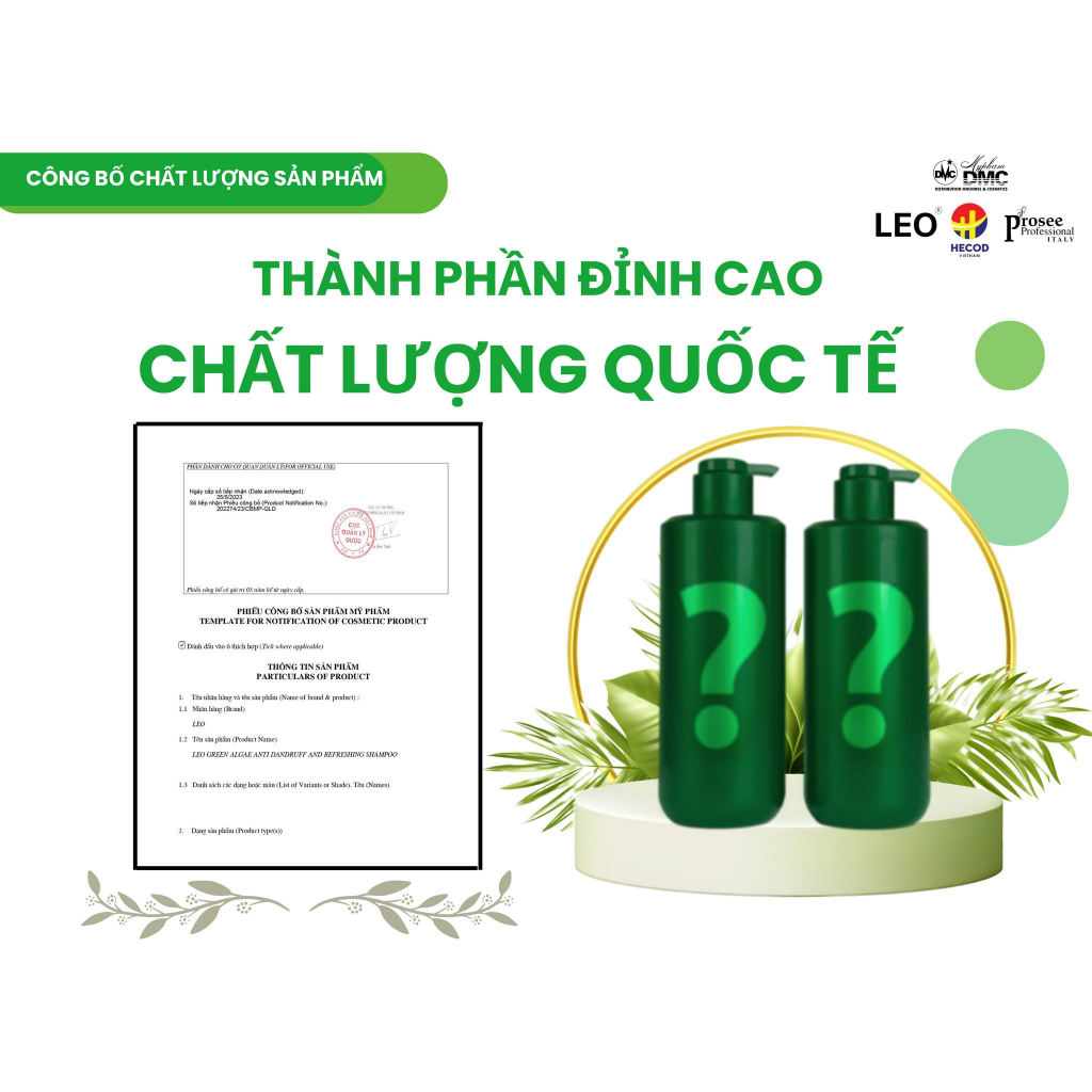 Cặp Gội Xả Prosee LEO Green 450ml 750ml Tái Tạo Dành Cho Tóc Gàu,Dầu Nhờn - Hướng Dương Cosmetic
