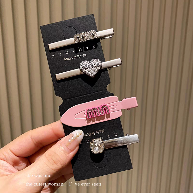 Set 7 kẹp tóc kim loại Mimiu hình ngôi sao, trái tim phong cách thời trang Hàn Quốc Hotrend 2023