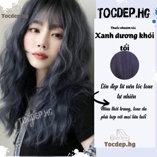 thuốc nhuộm tóc xanh dương khói tối + tặng oxy trợ nhuộm - Tocdep.HG