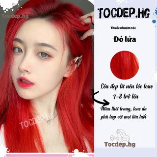 Thuốc nhuộm tóc đỏ lửa + tặng kèm oxy trợ dưỡng - Tocdep.HG