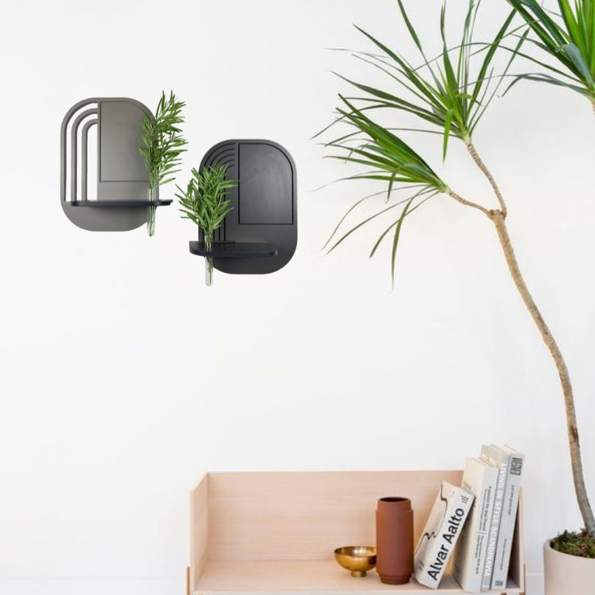 Kệ treo tường trang trí, kệ gỗ đa năng decor phòng khách phòng ngủ nhà tắm không cần khoan MOLAGO - VA