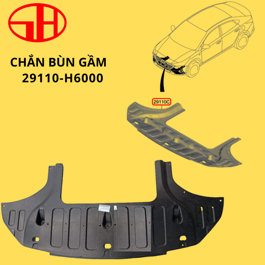 Chắn bùn gầm máy giữa Accent 2018-2019