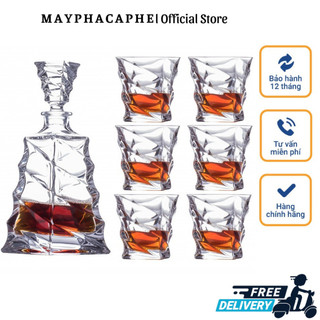 Bộ bình cốc pha lê bohemia casablanca, bình 700ml + 6 cốc 300ml, made in czech republic