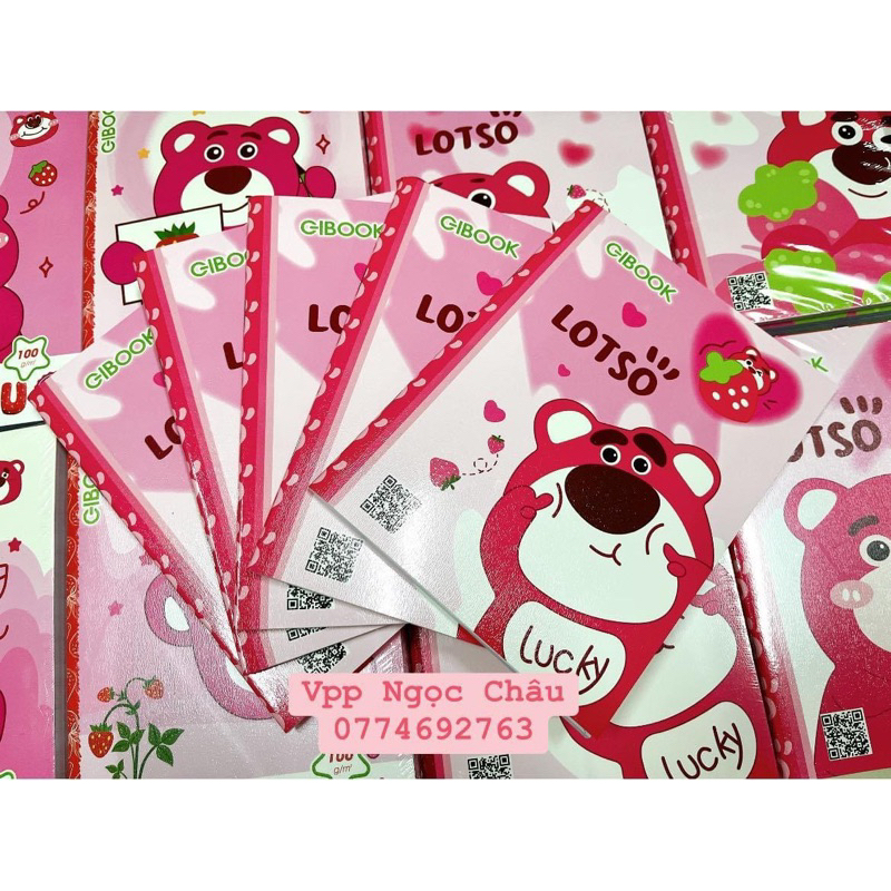 Tập vở gấu dâu 96 trang (4 ô li, 5 ô li)