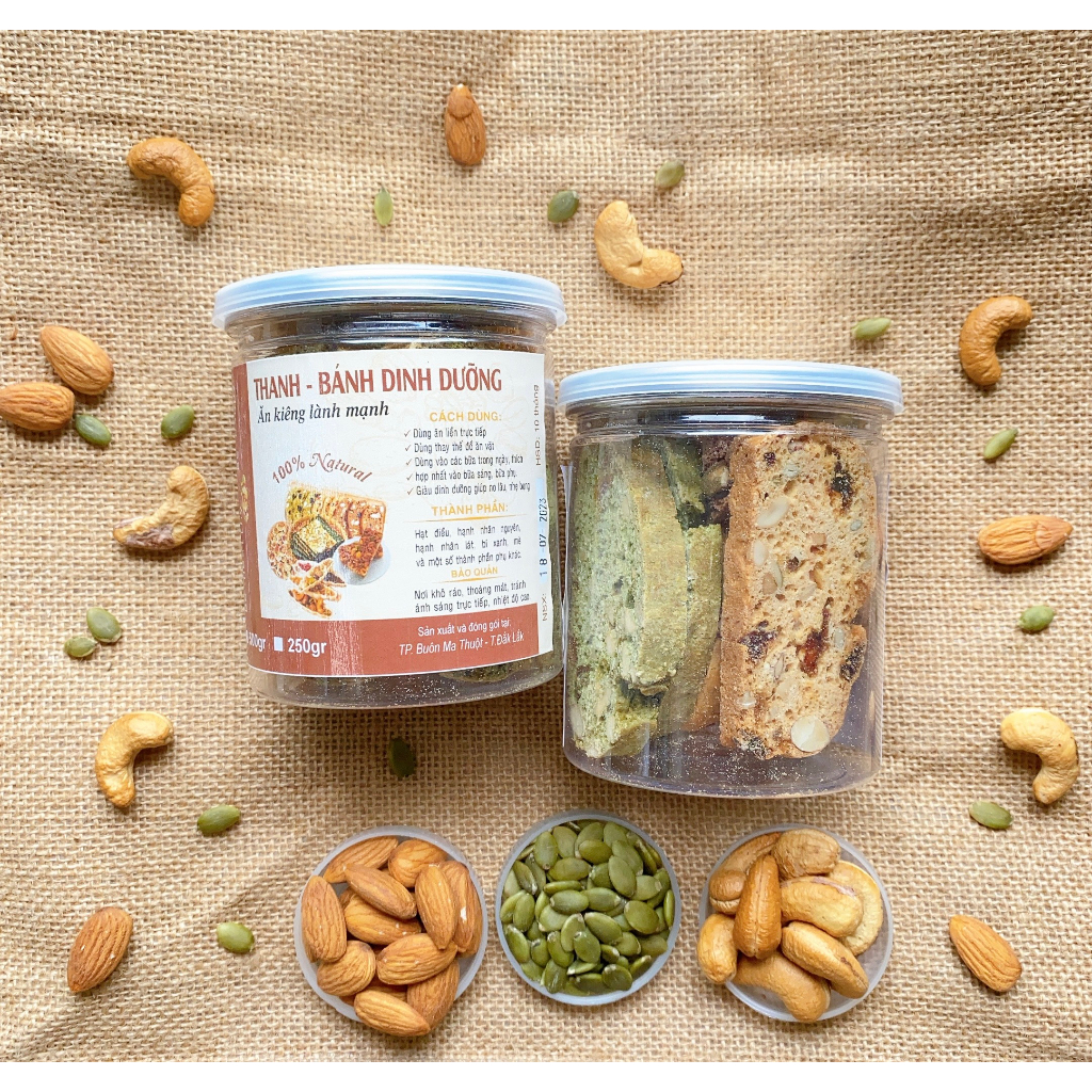 Bánh Biscotti Nguyên Cám Mix 3 Vị Phù Hợp Cho Người Ăn Kiêng Giảm Cân - Bánh Ngũ Cốc Dinh Dưỡng Ăn Kiêng | 200Gr